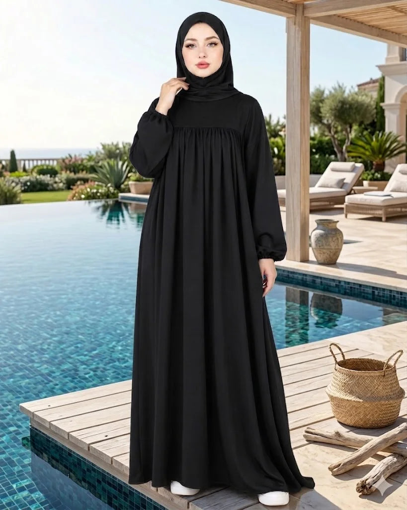 بوركيني عصري  بتصميم واسع  من 3 قطع، مقاوم للماء NOUR