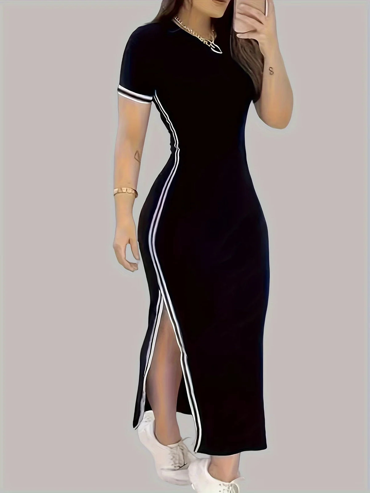 robe élégante à bandes original